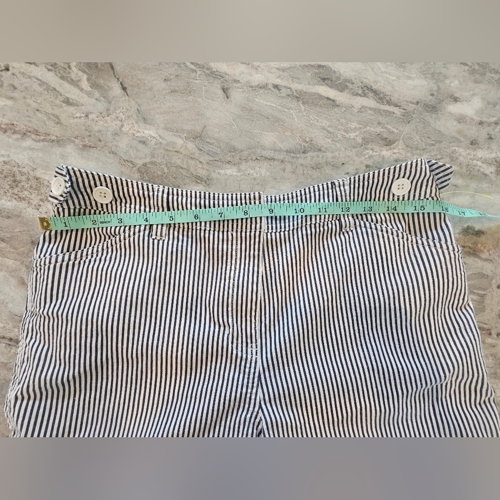 Jones New York Sport Stretch Black White Striped Shorts With Pockets 8 - Picture 11 of 13